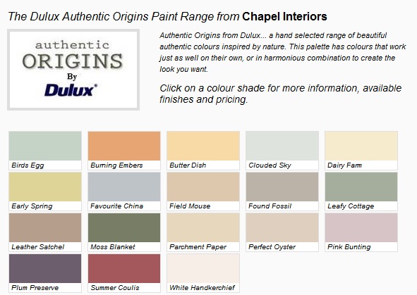 Dulux Paint Chart 2012