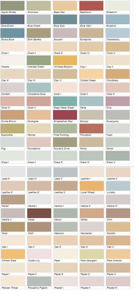 Dulux Paint Pod Colours Chart